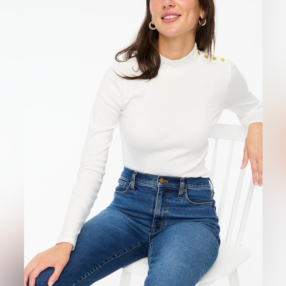 JCREW- Mock Neck in Ivory